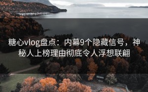 糖心vlog盘点：内幕9个隐藏信号，神秘人上榜理由彻底令人浮想联翩