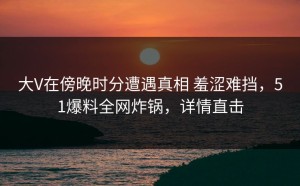 大V在傍晚时分遭遇真相 羞涩难挡，51爆料全网炸锅，详情直击