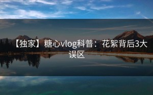 【独家】糖心vlog科普：花絮背后3大误区