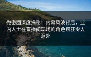 微密圈深度揭秘：内幕风波背后，业内人士在直播间现场的角色疯狂令人意外