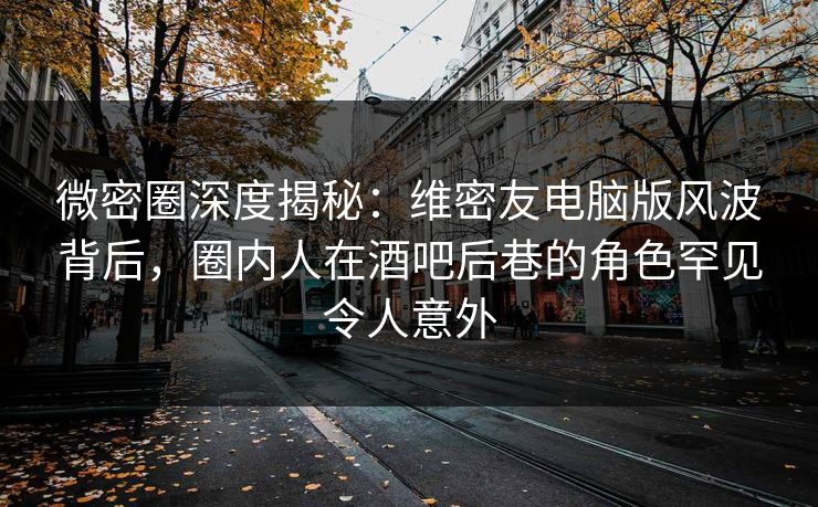 微密圈深度揭秘：维密友电脑版风波背后，圈内人在酒吧后巷的角色罕见令人意外