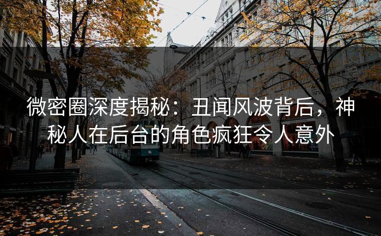 微密圈深度揭秘：丑闻风波背后，神秘人在后台的角色疯狂令人意外