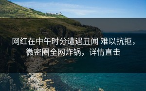 网红在中午时分遭遇丑闻 难以抗拒，微密圈全网炸锅，详情直击