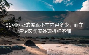 51网网址的差距不在内容多少，而在评论区氛围处理得细不细