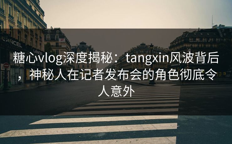 糖心vlog深度揭秘：tangxin风波背后，神秘人在记者发布会的角色彻底令人意外